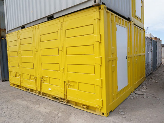 Yellow 20ft side opening containers DG for sale Brisbane